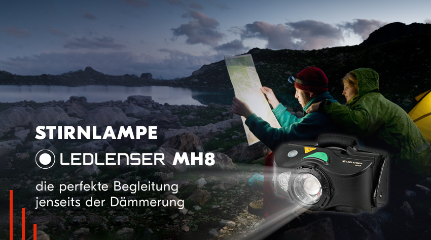Stirnlampe LEDLENSER MH8 - die perfekte Begleitung jenseits der Dämmerung.