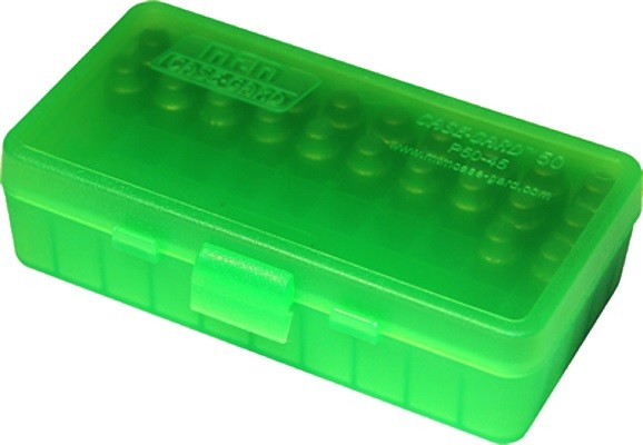 MTM Patronenbox mit Klappdeckel P50-44-16 50 RDS Clear-Green 44 Mag VE 24