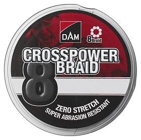 Schnur DAM Crosspower 8-Braid 150 m 0.22 mm 13.5 kg 30 lb. Dark Grey