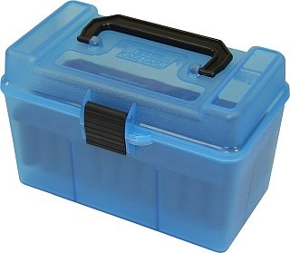 Patronenbox MTM H50-XL-24 für 50 RDS 308Win blau-klar | Huntworld.de