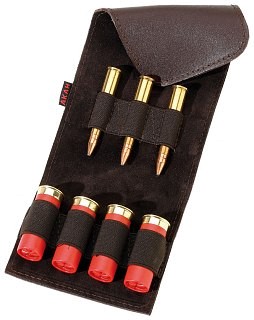 Akah Buck-Leather Poach 3 Chartr and 4 Shotshells with Clip | Huntworld.de