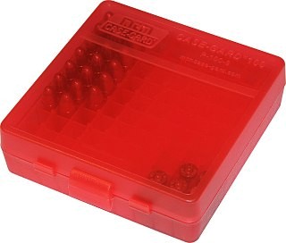 Klappdeckelbox MTM P-100-9-29 100RDS 9 mm rot-klar | Huntworld.de