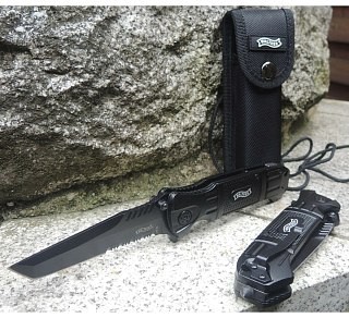 Walther Messer Black Tac Tanto Knife, schwarz, 199mm | Huntworld.de