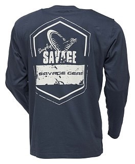 Savage Gear Langarm T-Shirt Simply Savage Rex Tee Dark Slate Blue | Huntworld.de